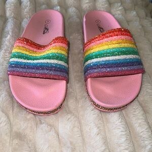 Size 7 rainbow glitter sandals